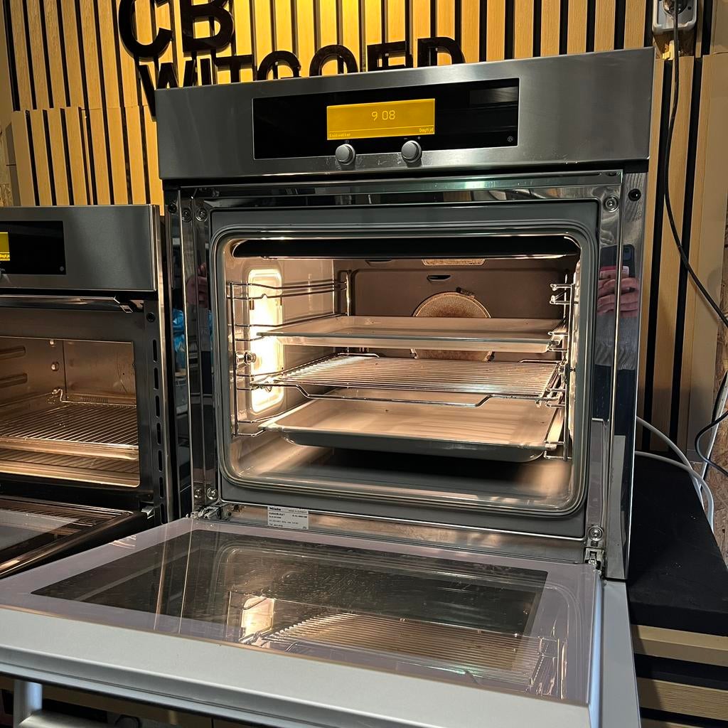 Luxe Miele combi oven magnetron en solo oven met pyrolyse, Witgoed en Apparatuur, Ophalen, Zo goed als nieuw, Oven met grill, Inbouw