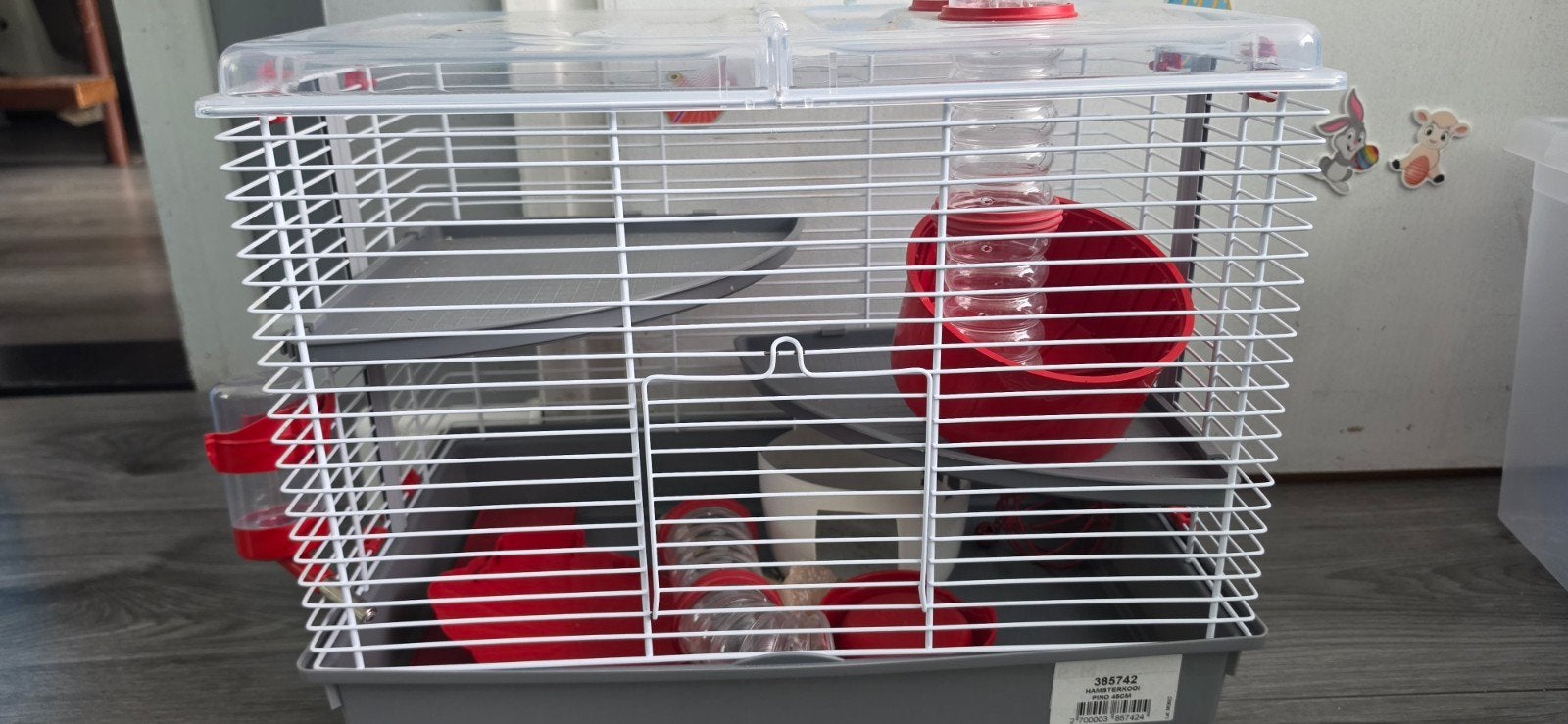 hamsterkooi met toebehoren, Ophalen