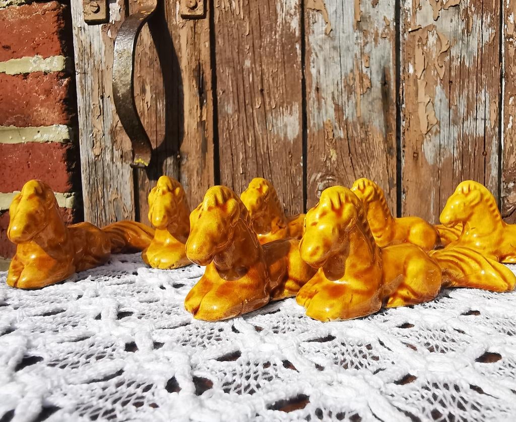 Messenleggers Vallauris paardjes 8st van aardewerk Miekje, Ophalen of Verzenden
