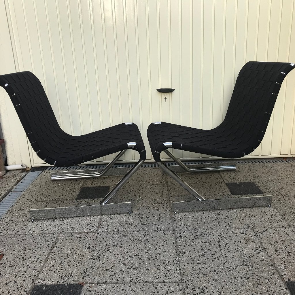 2 Vintage slede fauteuil lounge stoel design, Gebruikt, Ophalen of Verzenden, Nvt, Nvt