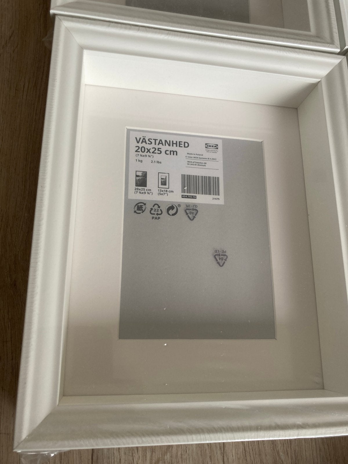 4x IKEA VÄSTANHED Fotolijst 20x25 cm Wit Nieuw, Ophalen of Verzenden, Nieuw, Hout, Minder dan 50 cm