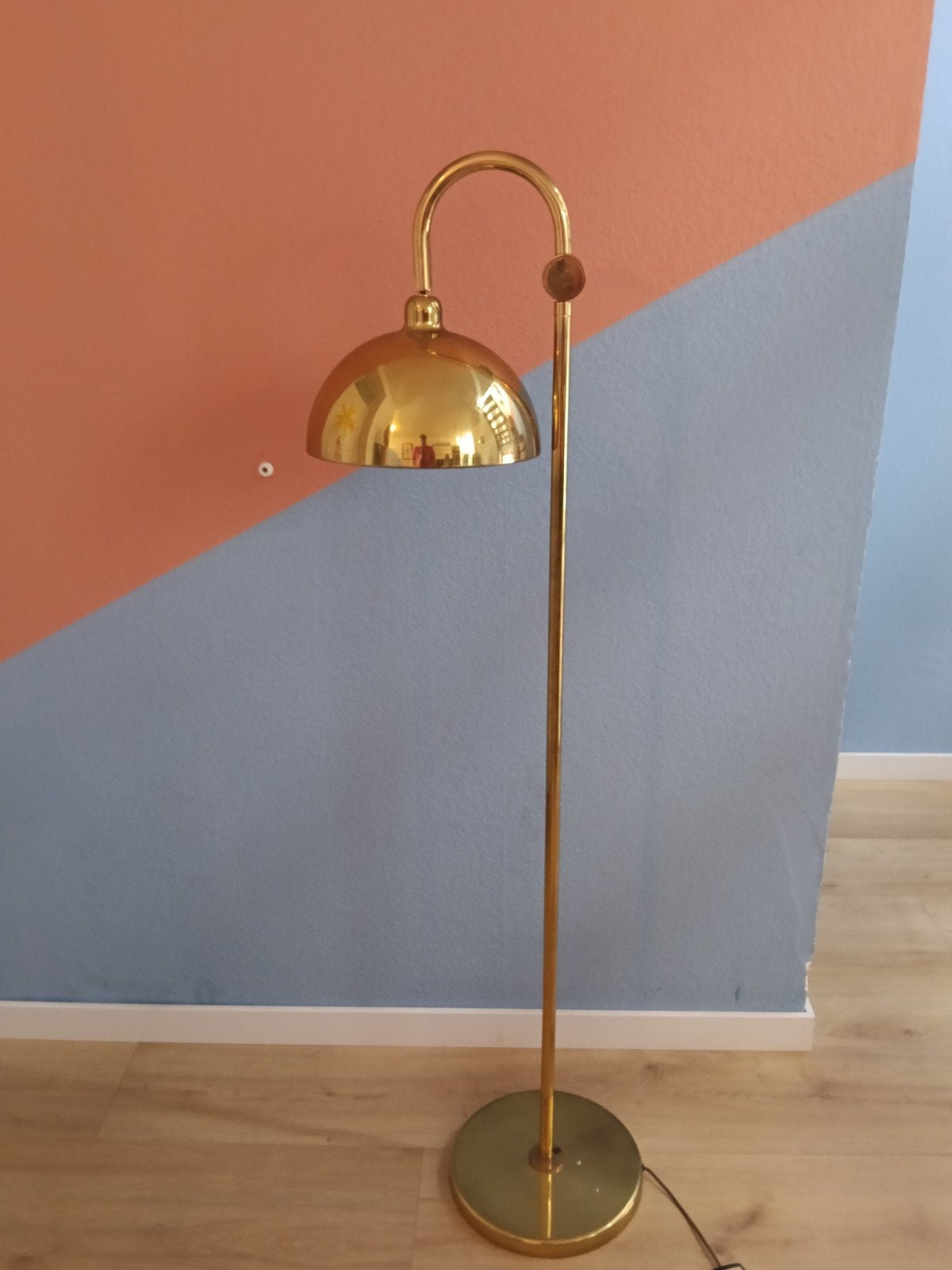 Vintage messing vloerlamp 60s/70s, Huis en Inrichting, Lampen | Vloerlampen, Ophalen, Gebruikt, 150 tot 200 cm