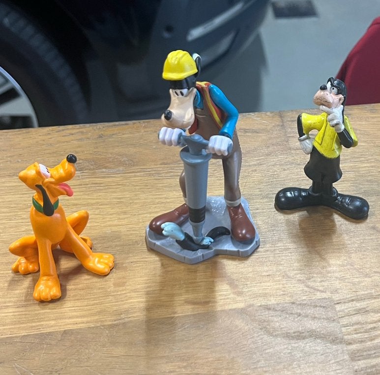 Disney Goofy en Pluto set van 3 stuks, Ophalen of Verzenden, Goofy of Pluto, Zo goed als nieuw, Beeldje of Figuurtje