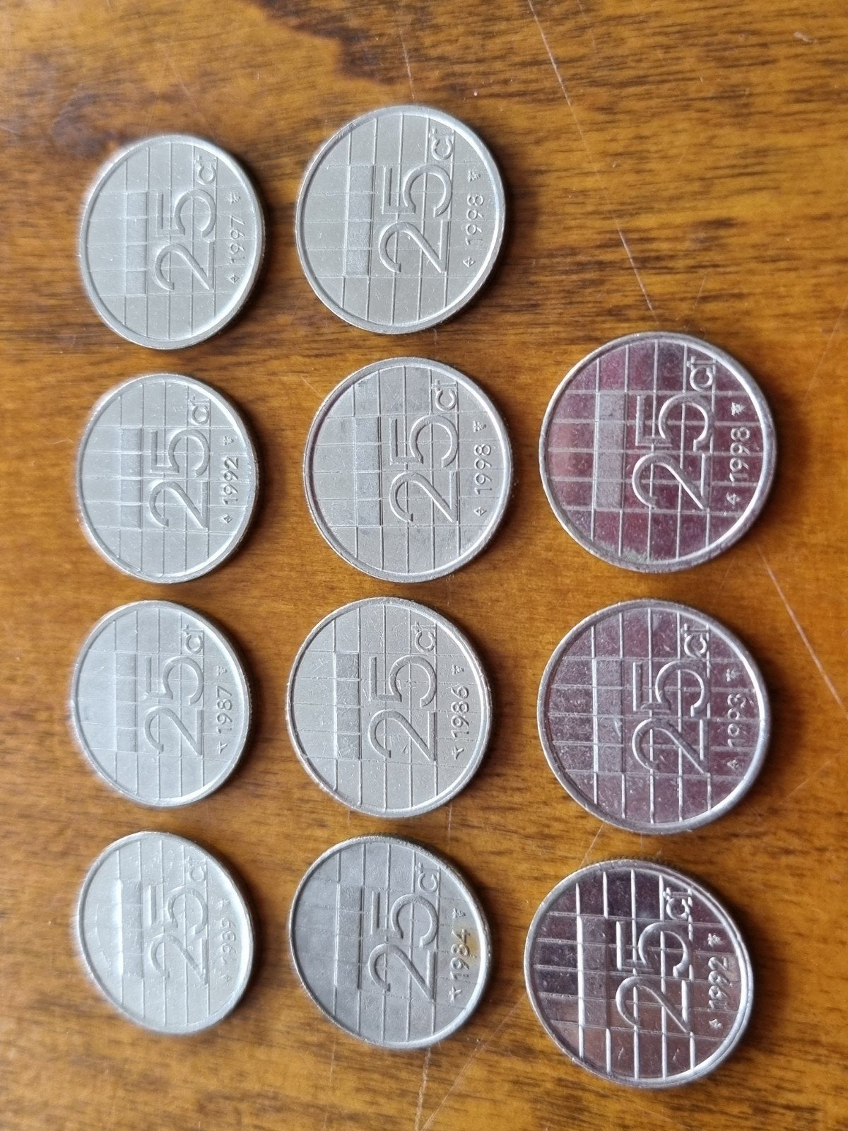 Set van 11 Nederlandse 25 cent munten Koningin Beatrix, Ophalen of Verzenden, Koningin Beatrix, 25 cent, Setje