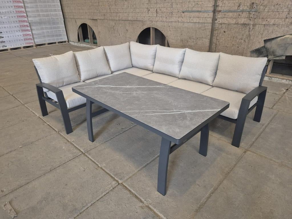 Lounge Dining set in perfecte staat  (Showroom Model), Tuin en Terras, Tuinsets en Loungesets, Aluminium, Bank, Ophalen of Verzenden