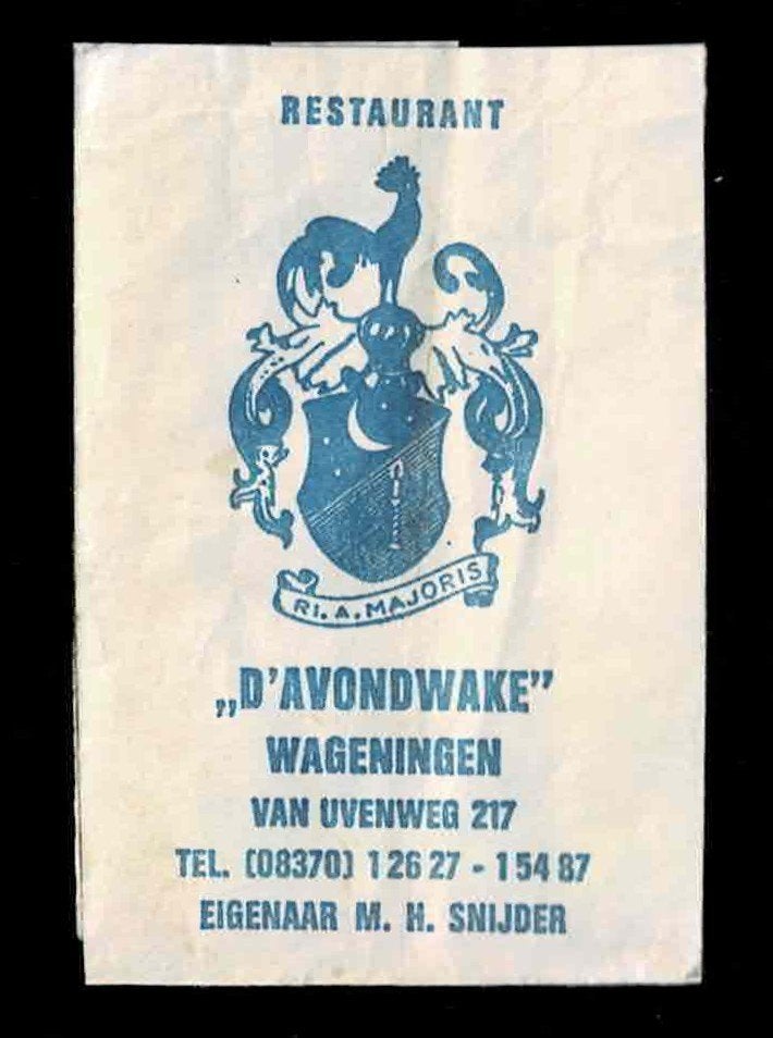 suikerzakje 1478 D' Avondwake Wageningen, Verzamelen, Ophalen of Verzenden, Nederland