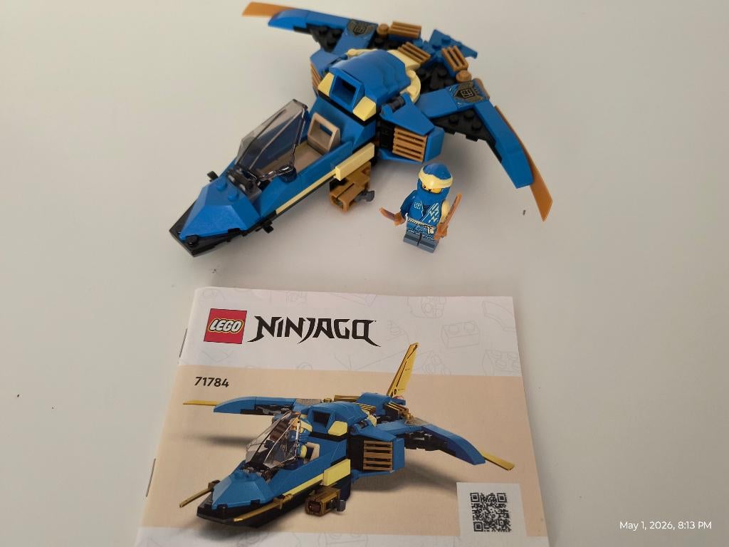 LEGO Ninjago 71784 Jay's Lightning Jet EVO met boekje, Ophalen of Verzenden, Zo goed als nieuw, Complete set, Lego