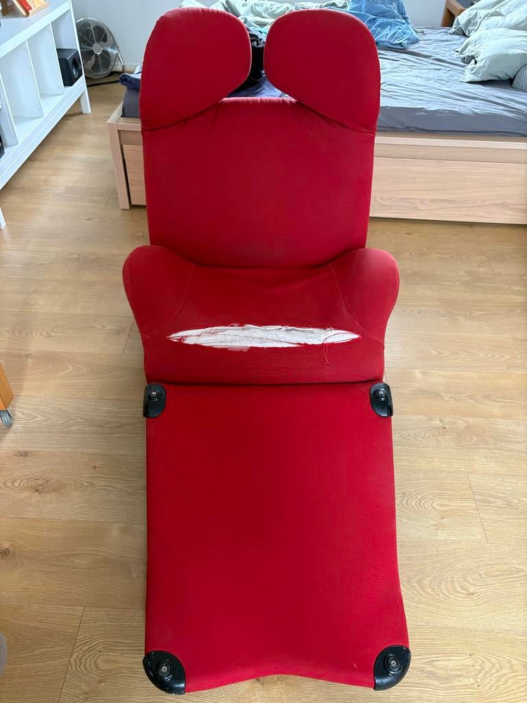 Cassina Wink fauteuil - Klassieker met gebruikssporen, Ophalen, Gebruikt, 75 tot 100 cm, Stof