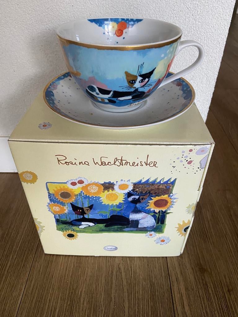 Regina Wachtmeister kop en schotel kat poes nieuw, Huis en Inrichting, Keuken | Servies, Nieuw, Ophalen of Verzenden, Overige stijlen