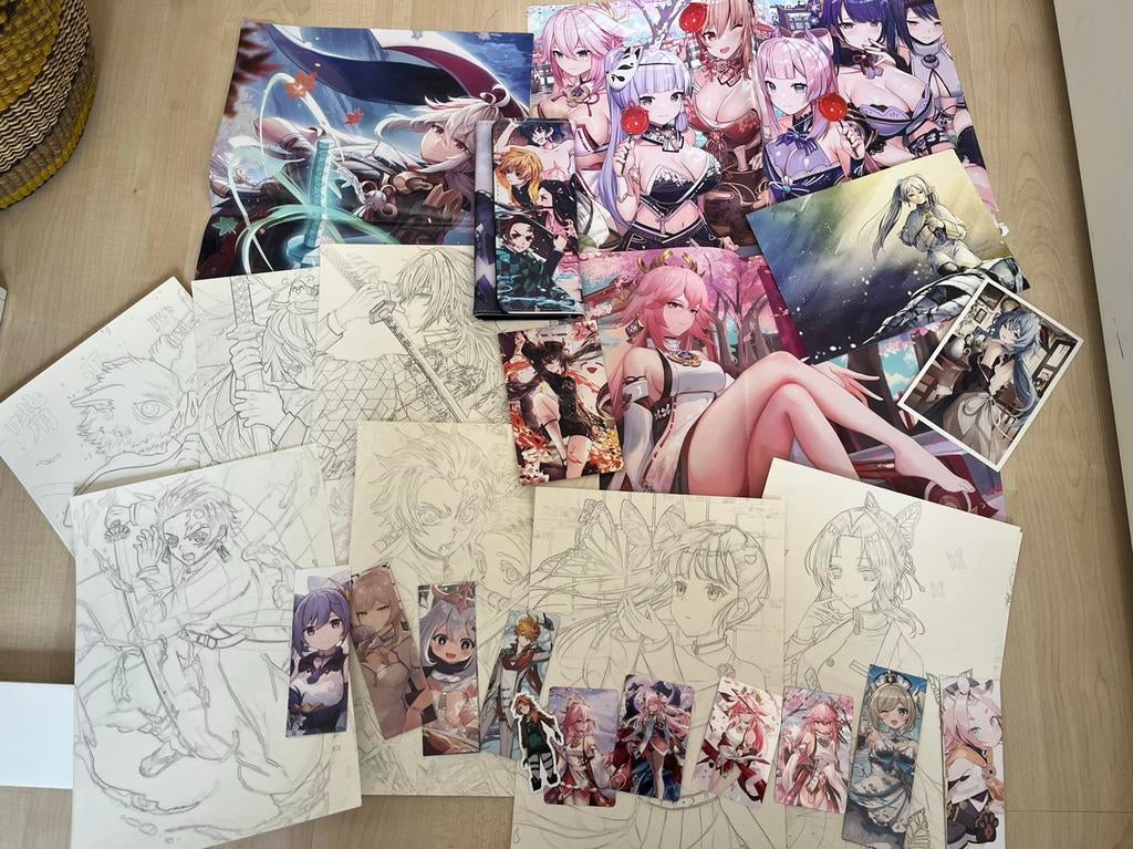 Anime posters, kaarten & tekeningen, Verzenden, Zo goed als nieuw