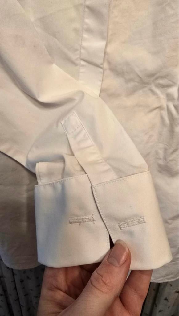 Witte Smoking Blouse Dames Maat 38 (valt als 36), Kleding | Dames, Ophalen of Verzenden, Gedragen, Maat 36 (S), Wit