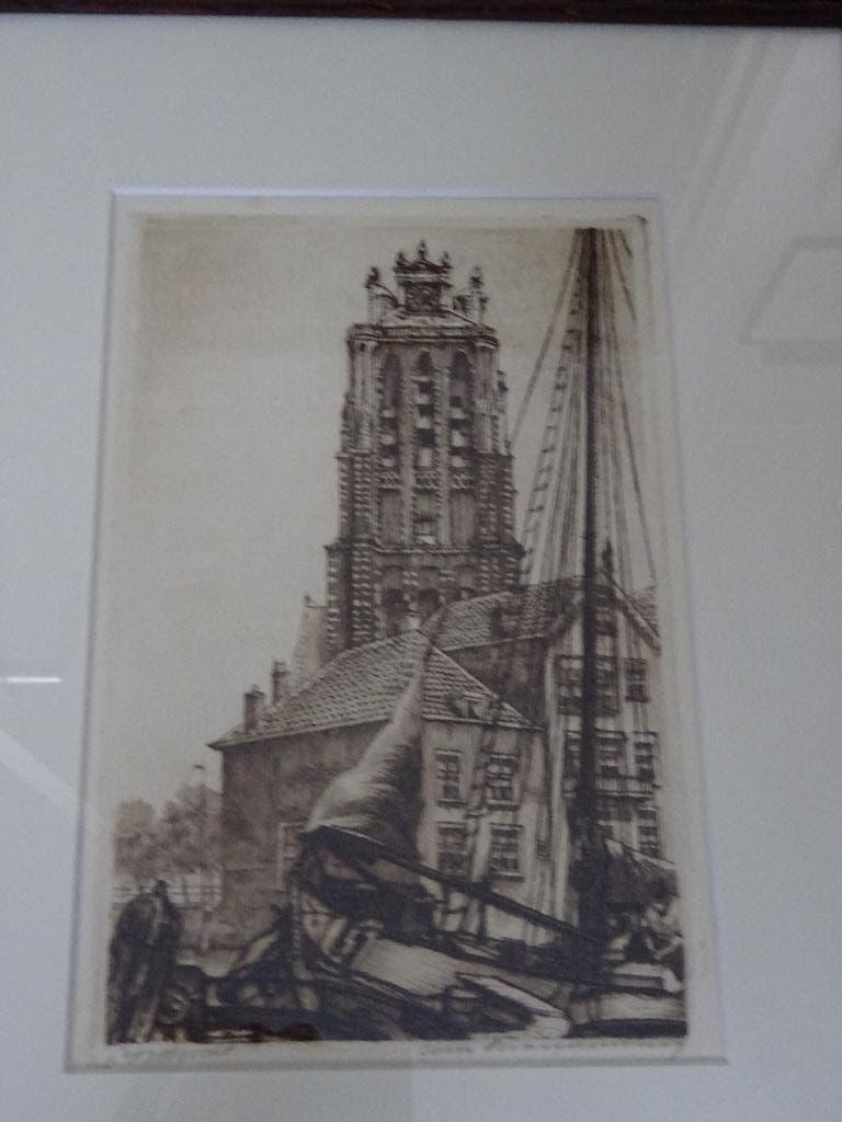 Cornelis Brandenburg - Dordrecht, Antiek en Kunst, Ingelijst, Stadsgezicht, Ophalen of Verzenden, 31 cm