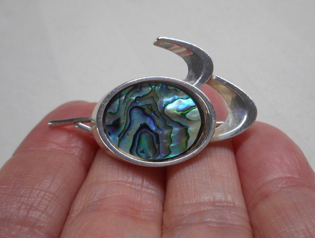 Sterling zilveren modernist broche met albone nr.699