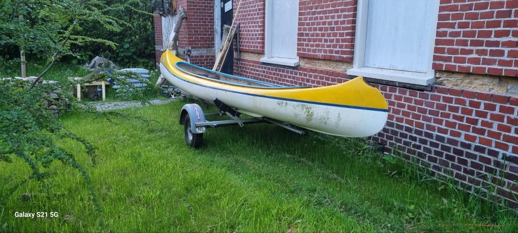 Kano met trailer, Watersport en Boten, Kano's, Ophalen, Gebruikt, Canadese kano of Open kano