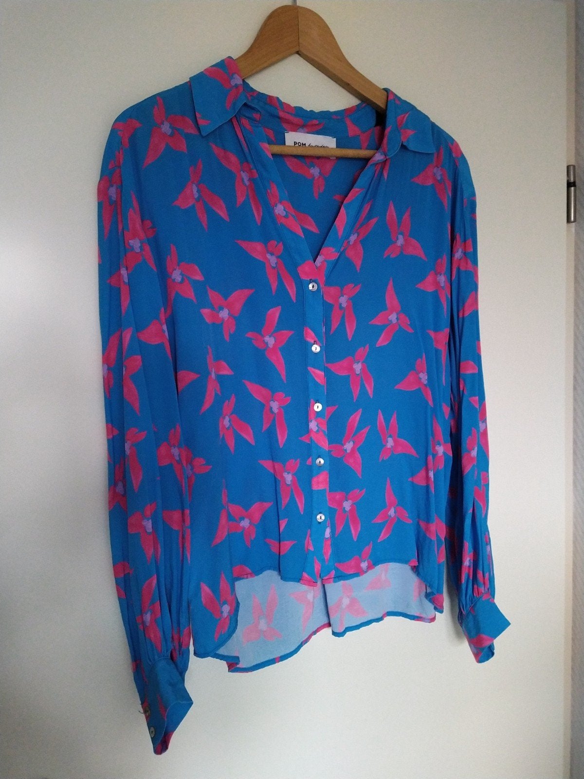 POM Amsterdam blouse, Ophalen of Verzenden, Zo goed als nieuw, Maat 36 (S), Blauw
