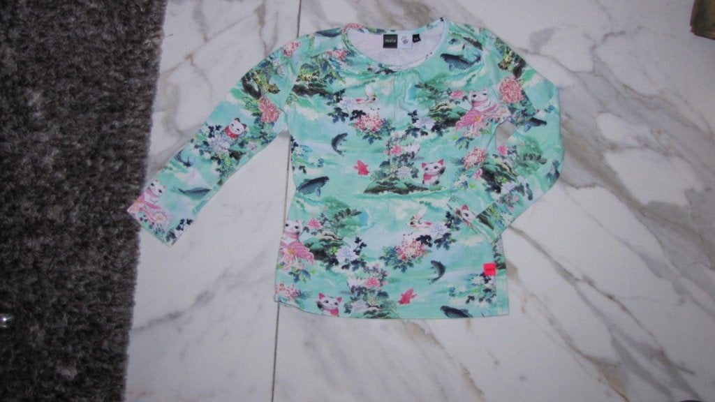 104 MOLO poes vis hert longsleeve, Ophalen of Verzenden, Zo goed als nieuw, Meisje, Shirt of Longsleeve