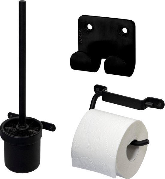 Haceka IXI Toiletset - 3-delig - Mat Zwart, ., Overige typen, Nieuw, Ophalen of Verzenden