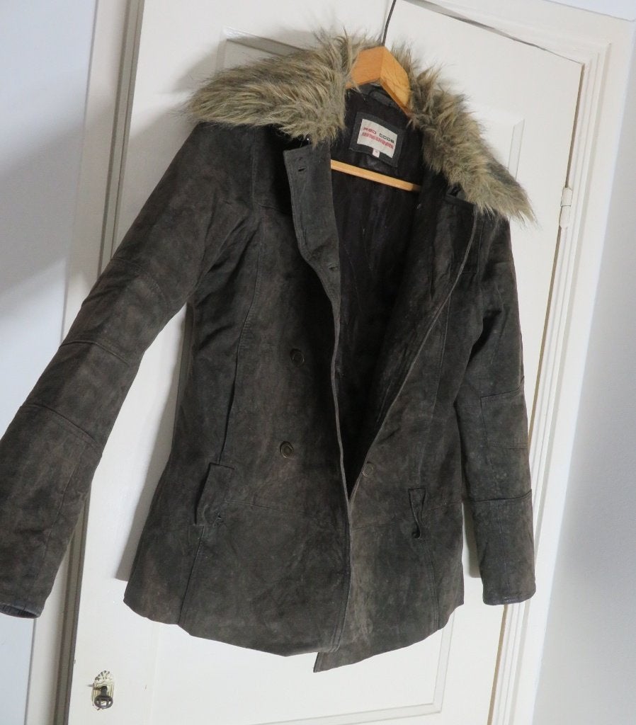 Suede jas Red Code maat M/L afneembare kraag, Red Code, Bruin, Maat 42/44 (L), Ophalen of Verzenden