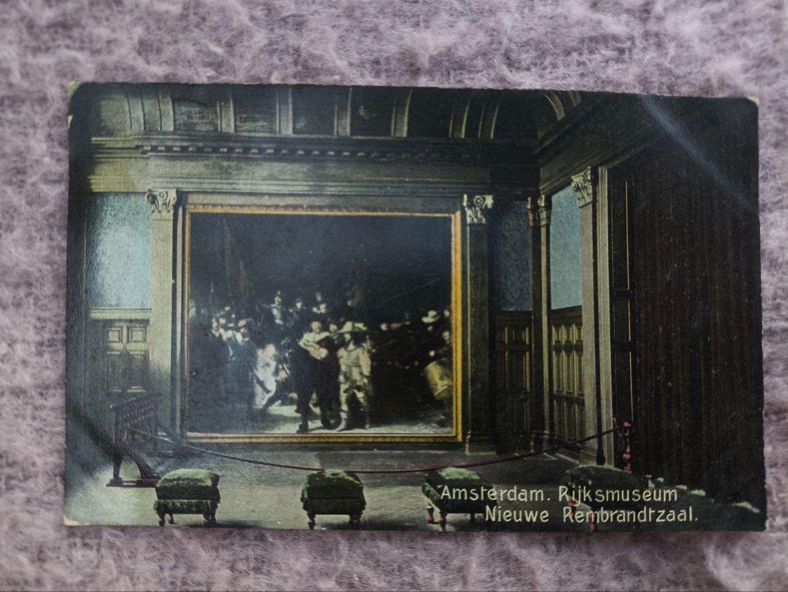 Ansichtkaart Rijksmuseum - nieuwe Rembrandtzaal 1910, Ophalen of Verzenden, Voor 1920, Gelopen, Noord-Holland