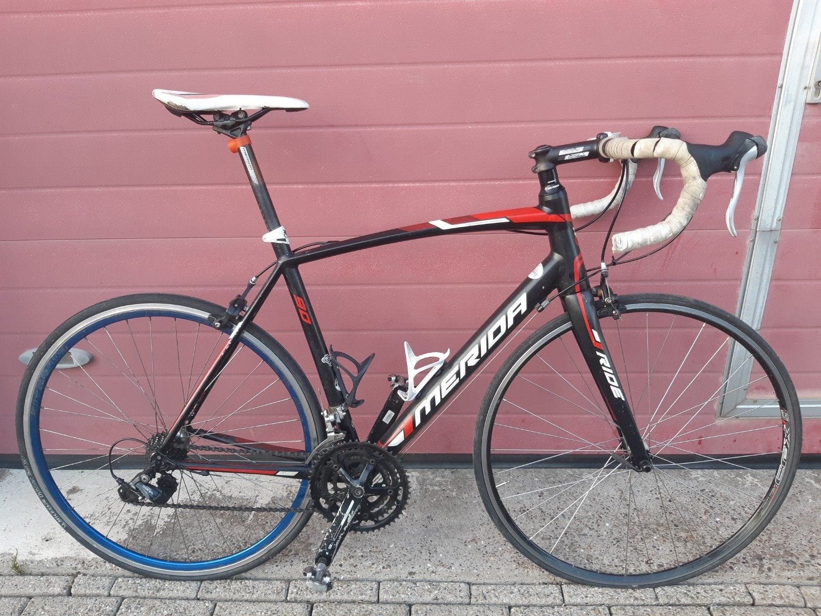 MOOIE VERZORGDE ...CARBON....MERIDA RACEFIETS 199.95 EURO, Aluminium, Meer dan 20 versnellingen, 53 tot 57 cm, Ophalen