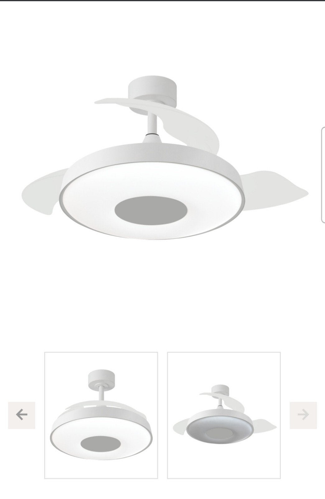 Plafondventilator met LED-verlichting, Huis en Inrichting, Lampen | Hanglampen, Ophalen, Overige fittingen, Zo goed als nieuw
