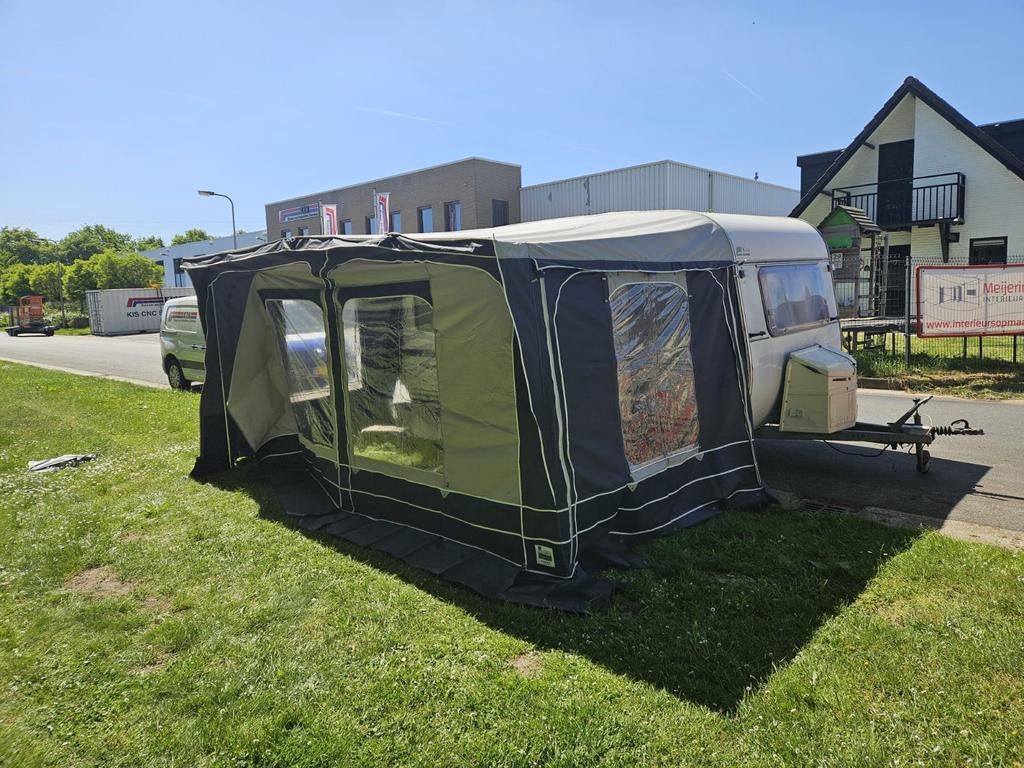 Münsterland 470T Caravan met nette voortent zie bon, Caravans en Kamperen, Caravans, J, Bedrijf, Tot en met 4, J