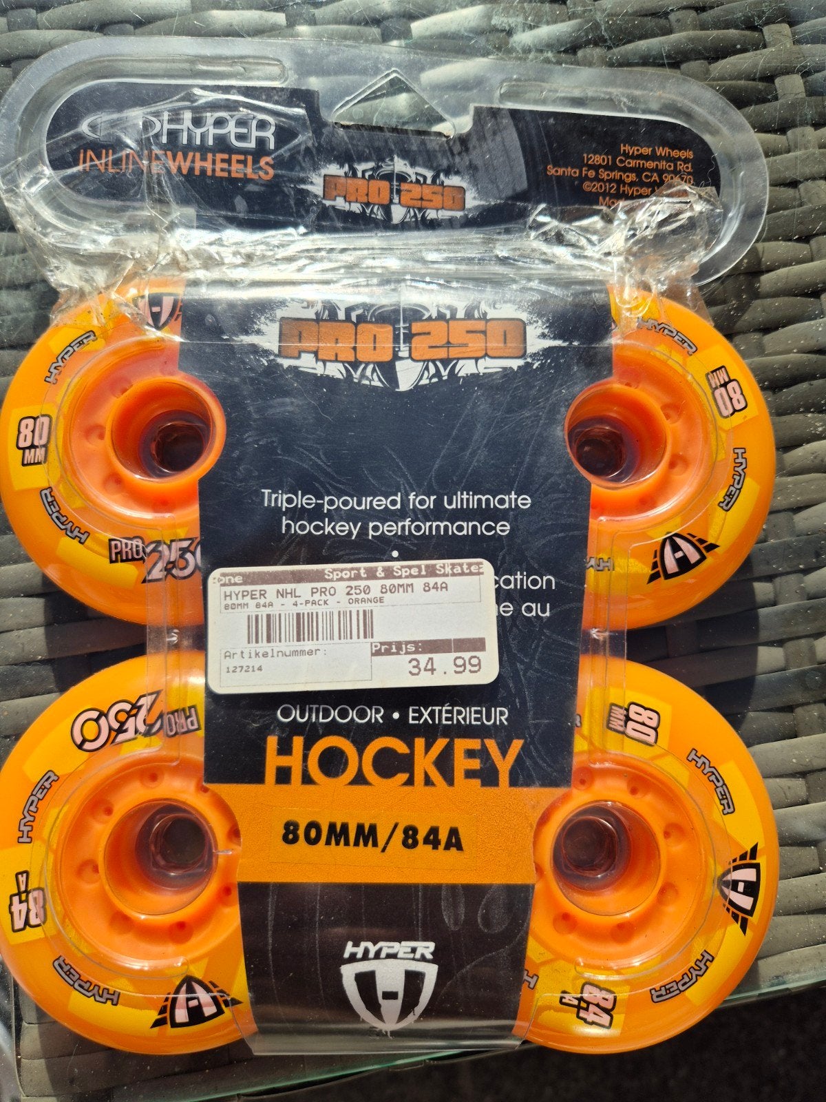 Hyper Inline Skate Wielen Pro 250 80mm/84A Oranje, Ophalen of Verzenden