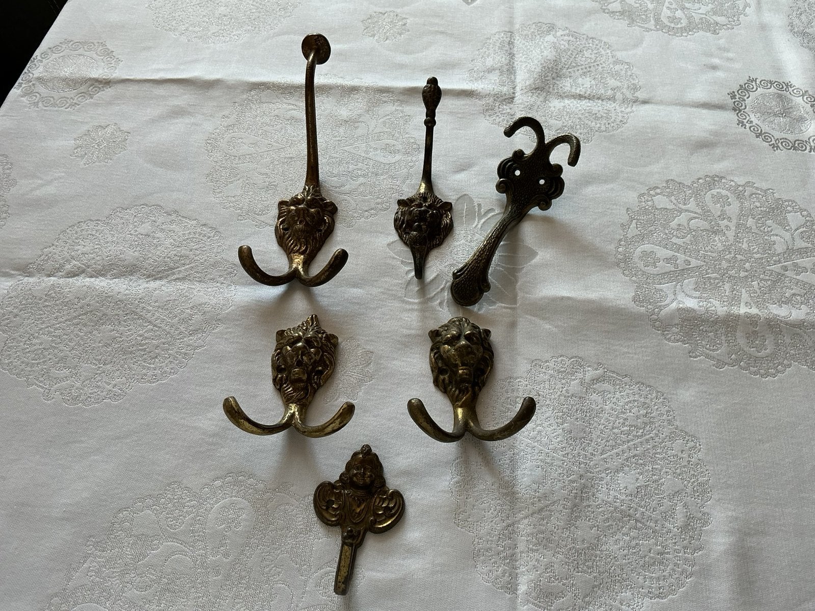 Messing wandhaken, vintage, zie foto’s, ophalen, Antiek en Kunst, Ophalen