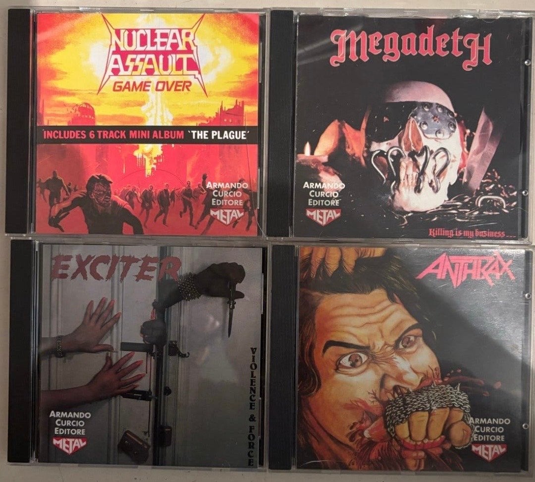 4x CDMetal Nuclear Assault, Megadeth, Exciter, Anthrax, Ophalen of Verzenden, Inclusief boekje, Album, Gebruikt