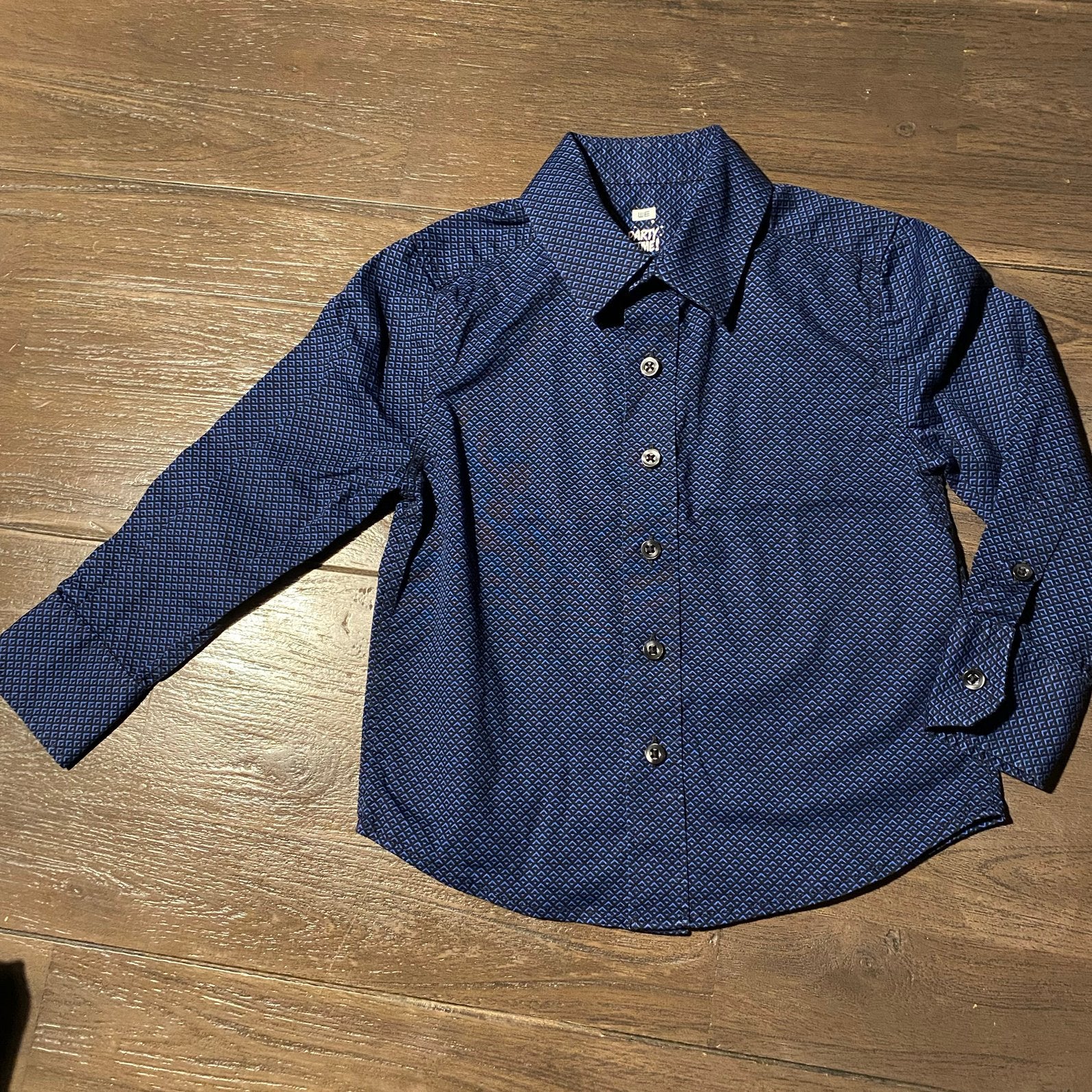 WE blauw zwarte blouse maat 92, Ophalen of Verzenden, Nieuw, Jongen, Overhemd of Blouse