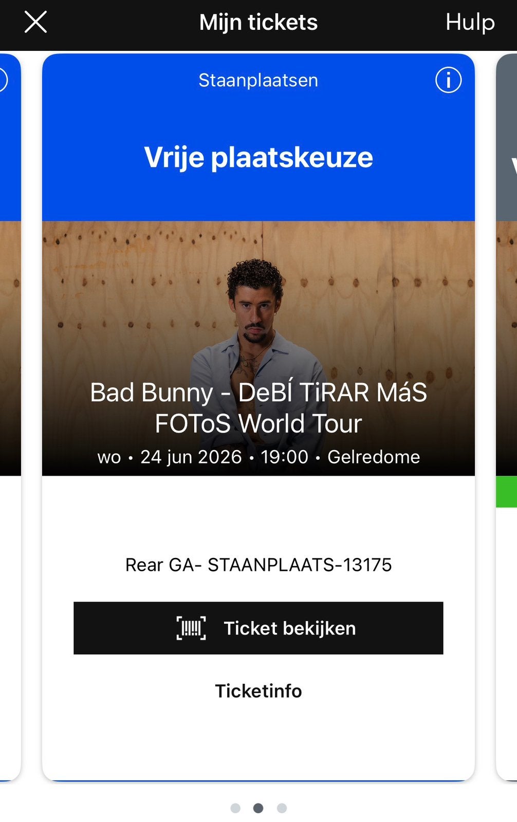 2x staanplaatsen Bad Bunny 24 juni, Twee personen, Juni