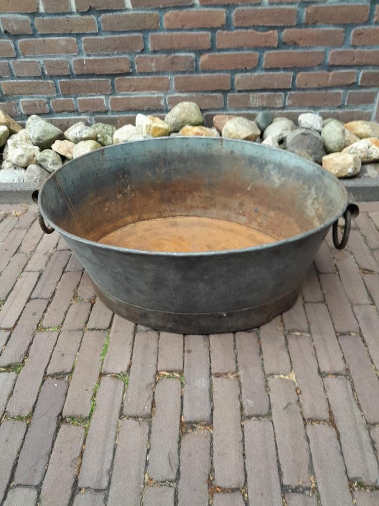 Zinken teil met metalen ringen., Ophalen, Gebruikt