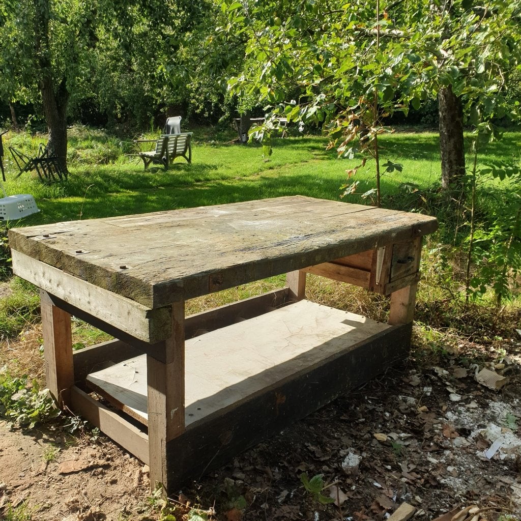 houten werkbank, Doe-het-zelf en Verbouw, Werkbanken, Ophalen, Gebruikt, 70 tot 120 cm