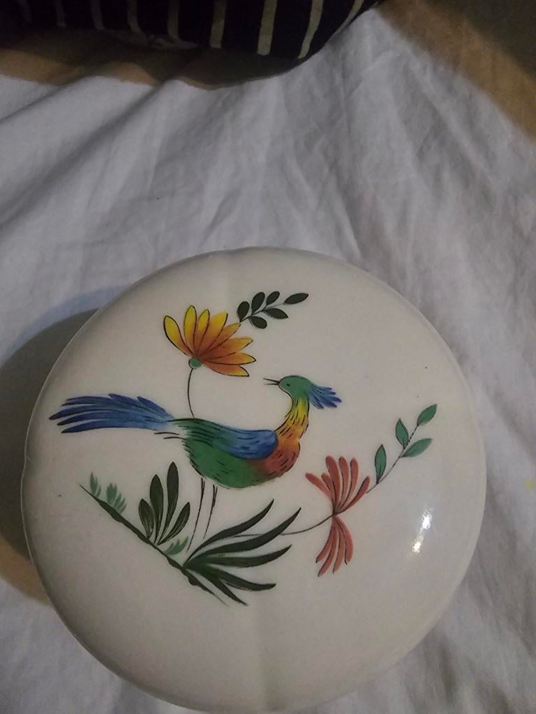 Gien France 'Oiseaux de Paradis' Bonbondoos/Pot, Ophalen of Verzenden