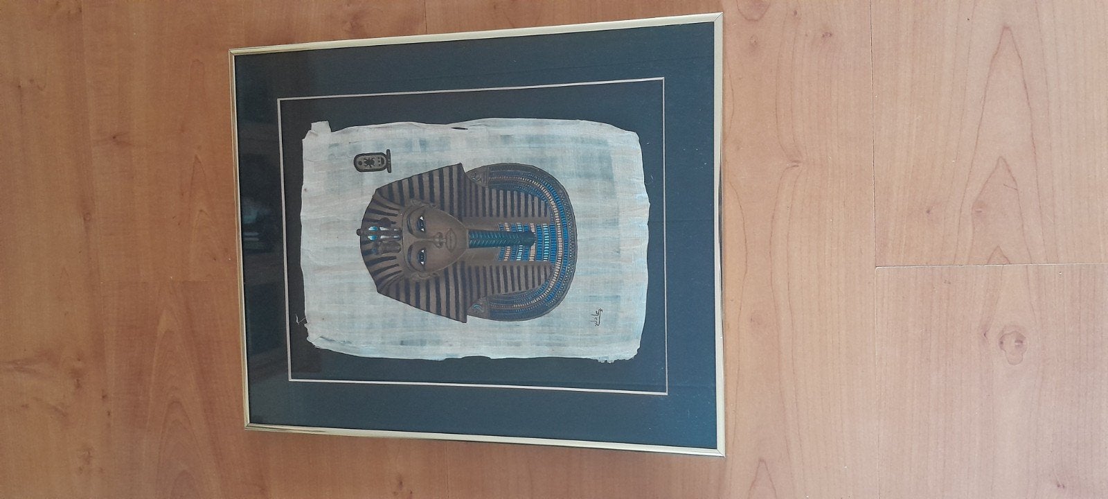 Ingelijste Egyptische Papyrus met Toetanchamon Masker, Ophalen