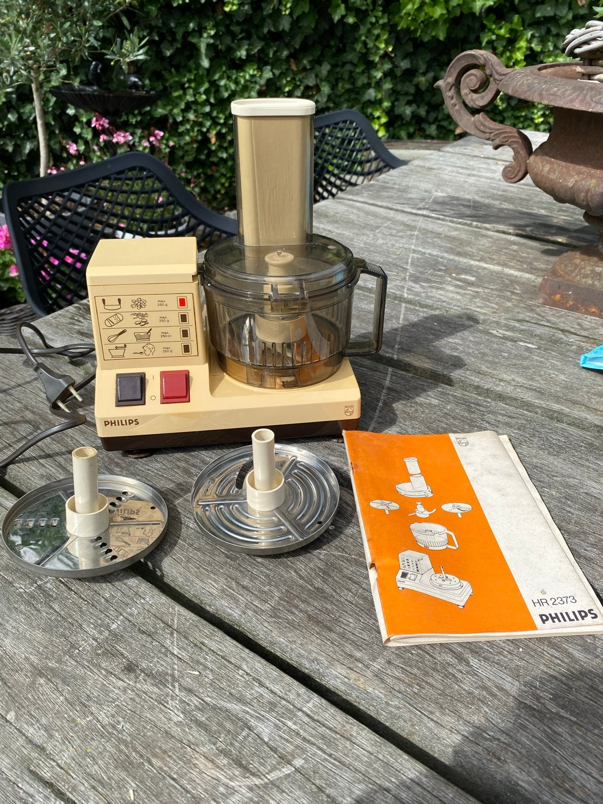 Vintage Philips HR 2373 Foodprocessor - Compleet en Werkend, Ophalen of Verzenden, Gebruikt