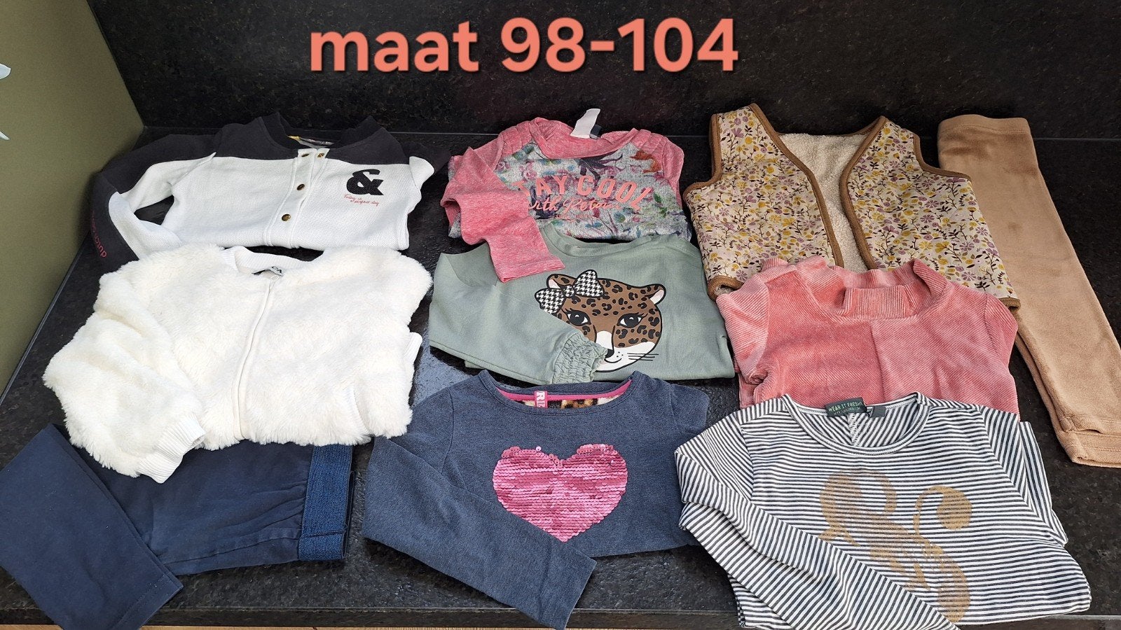 16x kleding meisje maat 98-104, Ophalen of Verzenden, Zo goed als nieuw, Maat 98