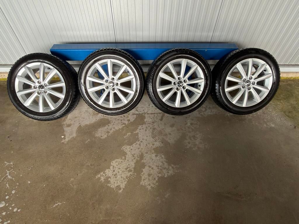 16inch Merano velgen origineel Volkswagen Polo Bridgestone, Ophalen, Gebruikt, 16 inch, Banden en Velgen
