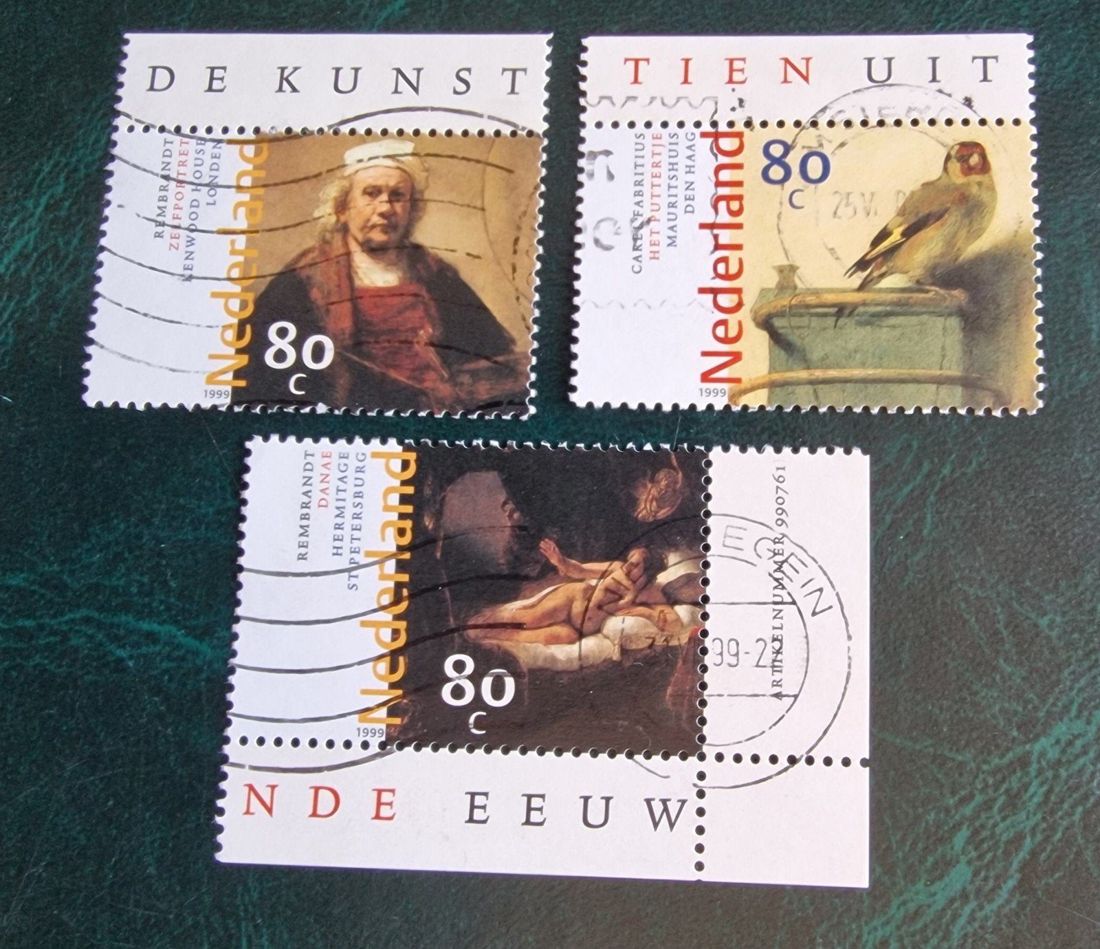 kv1232 Postzegels 'De Kunst' 1999 - Rembrandt & Fabritiu, Ophalen of Verzenden, Na 1940, Gestempeld