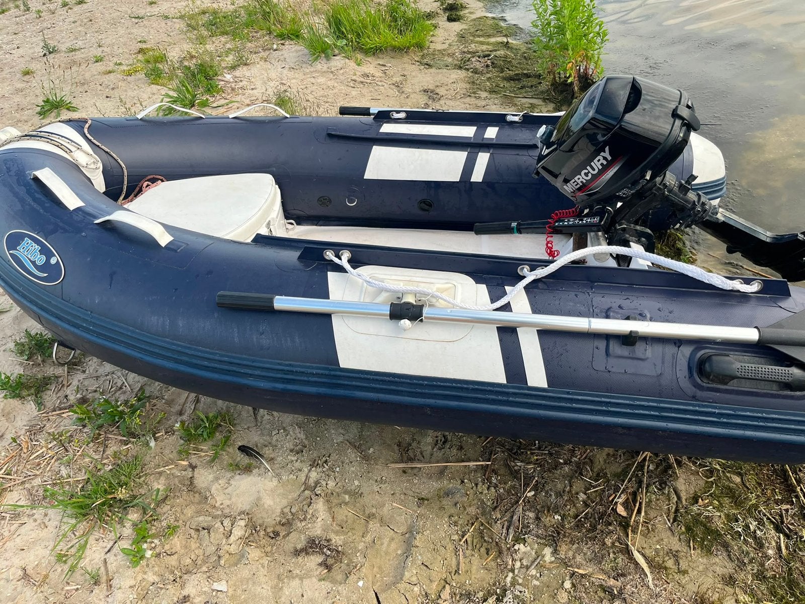 Hibo Rib Boot 2.50m met 6pk Mercury Motor, Watersport en Boten, Rubberboten, Zo goed als nieuw, Hibo, Inclusief motor, Benzine