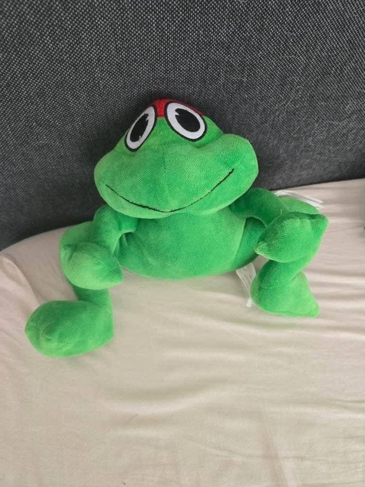 Leuke groene kikker knuffel - Zo goed als nieuw, Kikker, Groen, Ophalen of Verzenden, Zo goed als nieuw