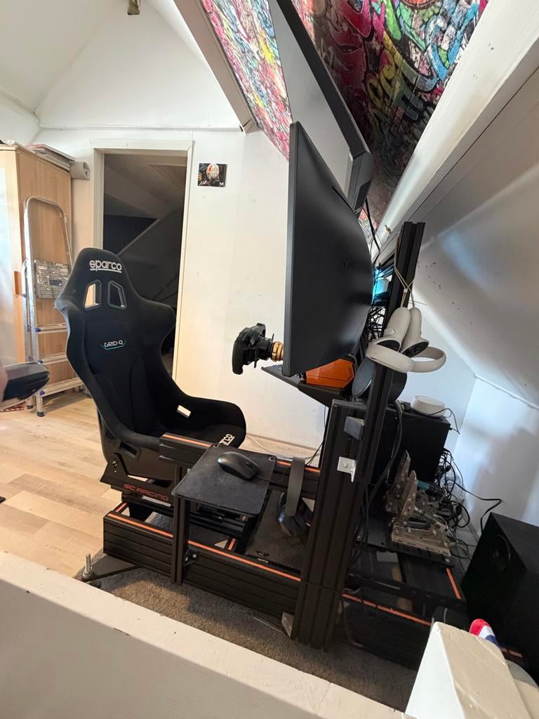 Complete Sim Racestoel met Monitor en Accessoires, Online, 1 speler, Racen en Vliegen, Ophalen of Verzenden