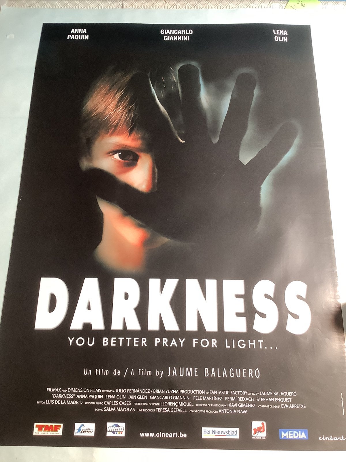 DARKNESS   Filmposter  70-100 cm, Verzamelen, Ophalen of Verzenden, Zo goed als nieuw, Deurposter of groter, Film en Tv