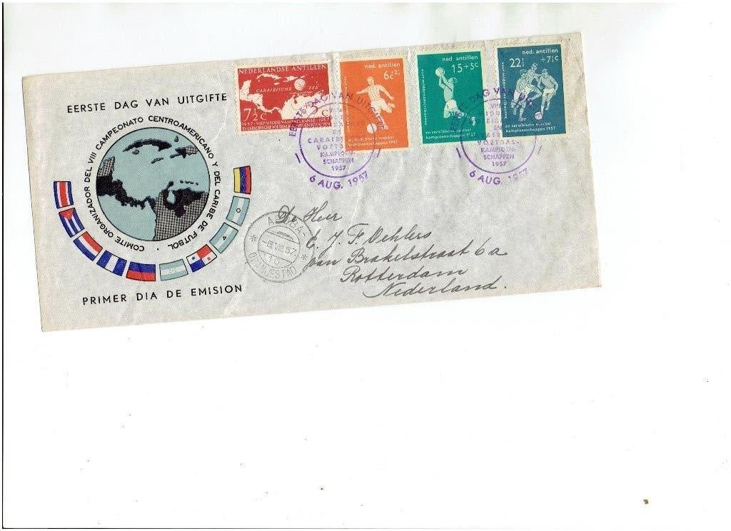 Nederlandse Antillen FDC E3 Voetbal, Ophalen of Verzenden, Gestempeld
