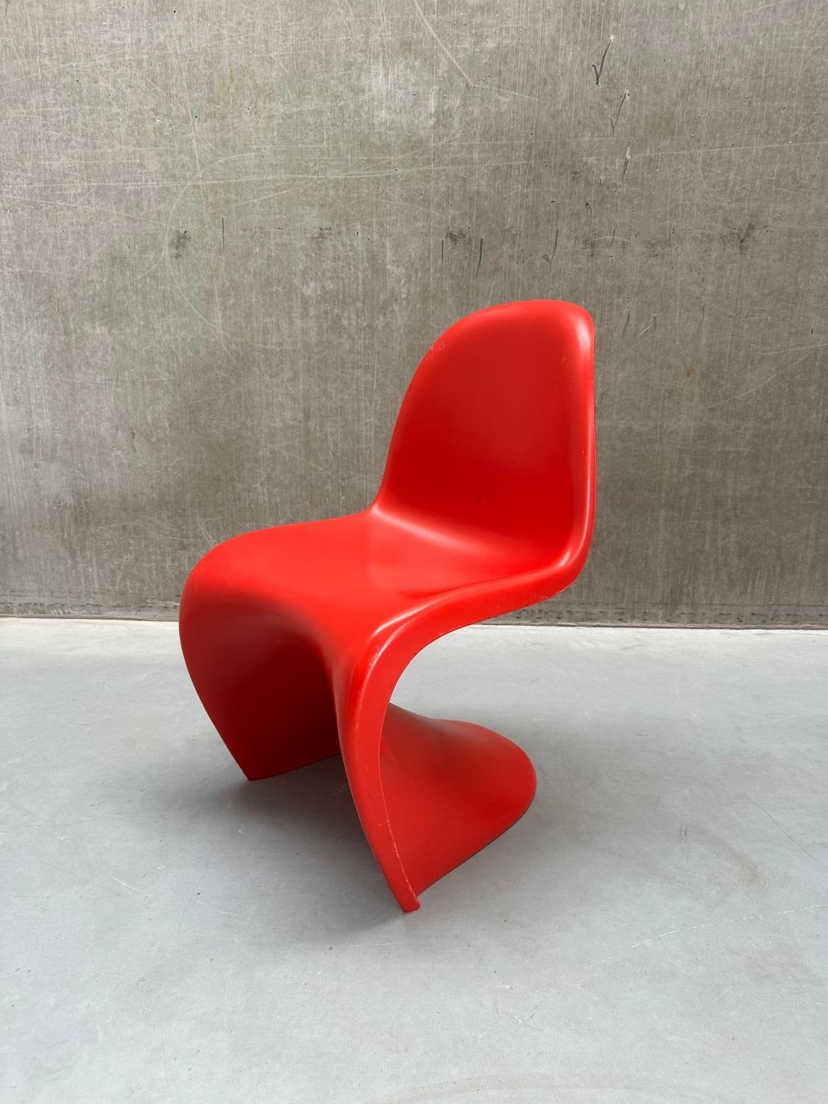 Rode Design Stoel - Vitra Panton Stijl, Huis en Inrichting, Kunststof, Gebruikt, Ophalen of Verzenden, X