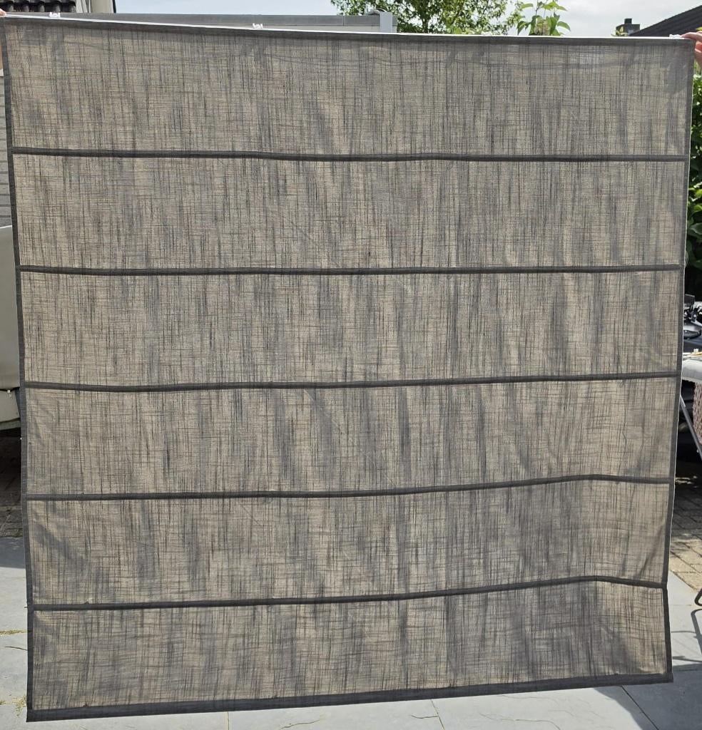 3 Vouwgordijnen lichtdoorlatend zand 180x180cm, Ophalen, Gebruikt, Bruin, 150 tot 200 cm