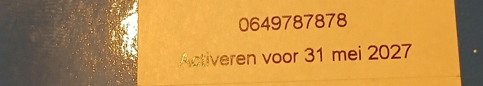 Simkaart met nummer 0649787878 - Activeren voor 31 mei 2027, Ophalen of Verzenden, Nieuw, Overige providers, Simkaart