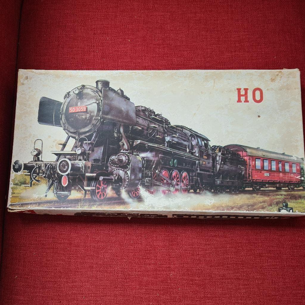 Oude Georg Grötsch - Fürth opwindtrein met 4 wagons in OVP, Ophalen of Verzenden, Analoog, Gebruikt, Treinset
