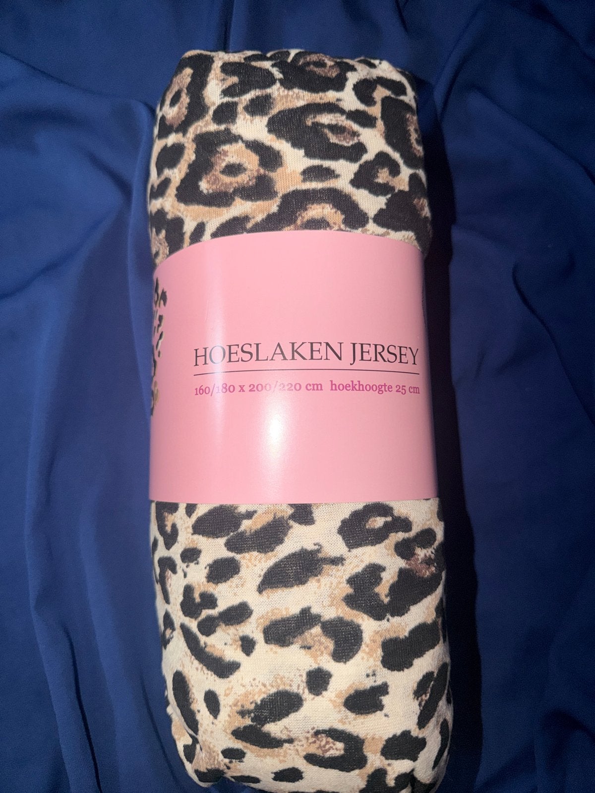 Hoeslaken Jersey Leopardprint 160/180 x 200/220 cm, Hoeslaken of Sloop, Katoen, Overige merken, Wasbaar