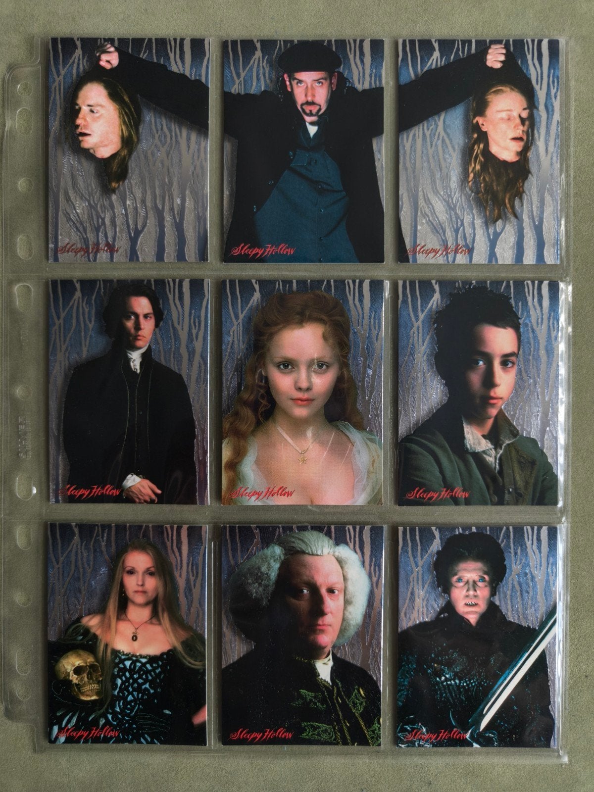 Sleepy Hollow Character foil trading cards - set van 9, Verzamelen, Ophalen of Verzenden, Zo goed als nieuw, Film, Foto of Kaart